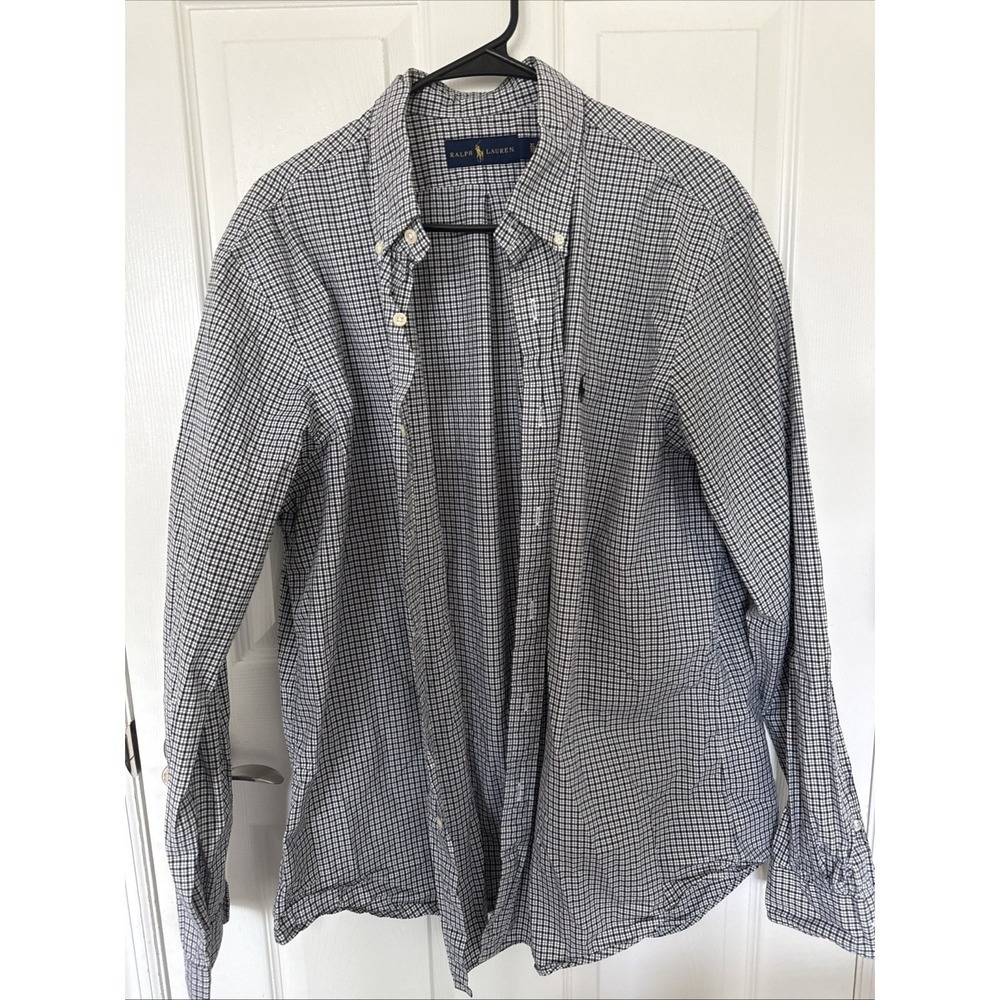 Polo Ralph Lauren Yarmouth Button Down Shirt XL 17-35 Blue Pony Jockey